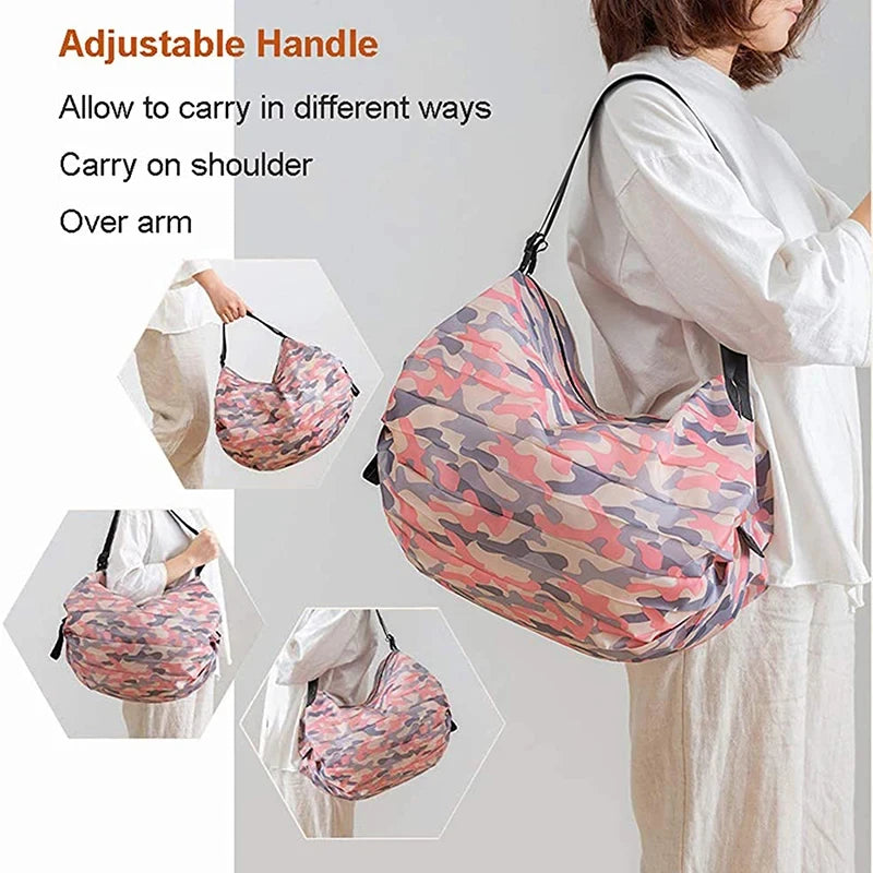 Bolso de compras plegable con asas anchas