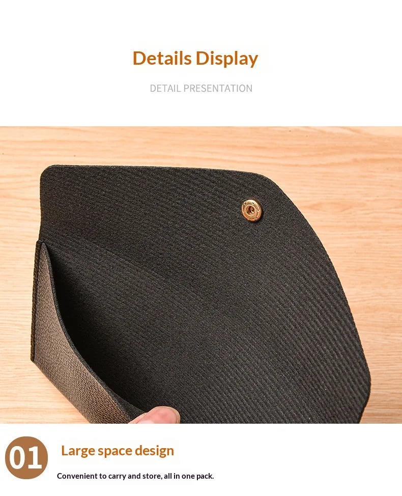 Billetera larga con solapa de estilo minimalista