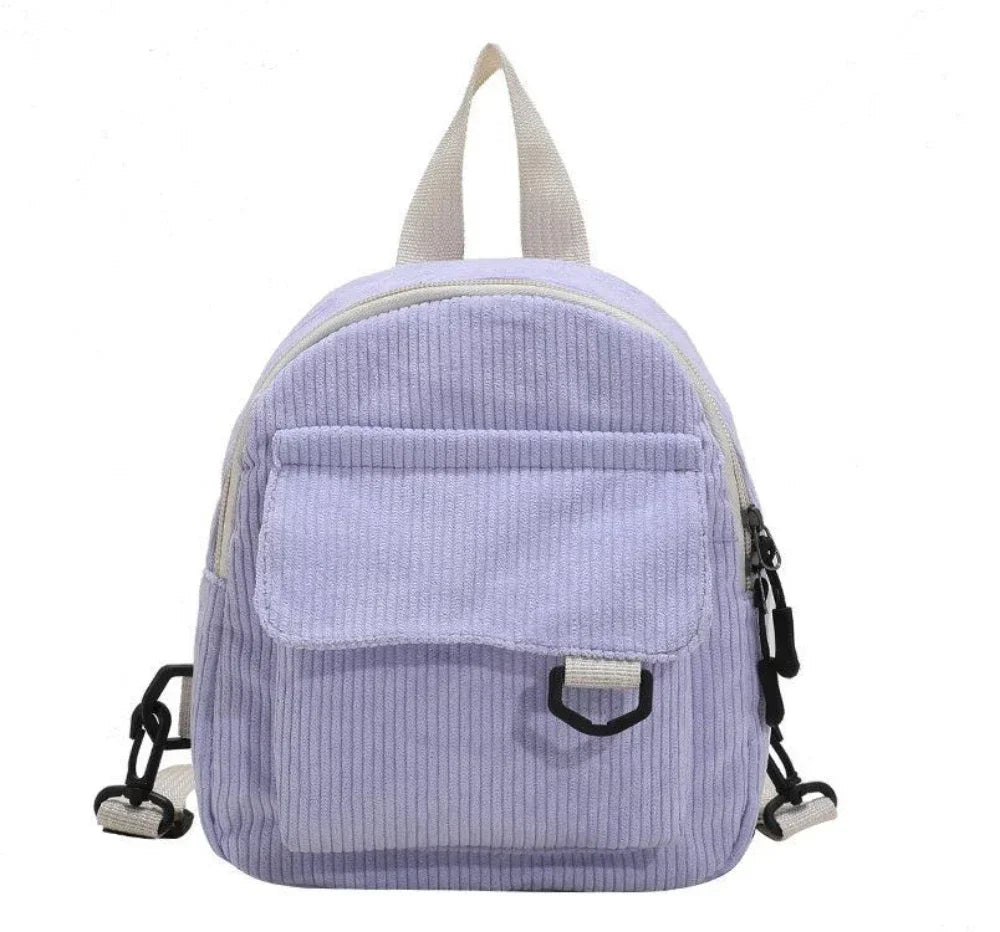 Mini mochila de corderoy con correa regulable
