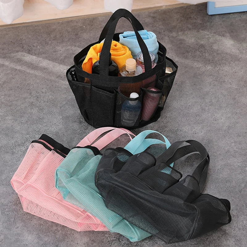 Bolso organizador de malla con ocho bolsillos