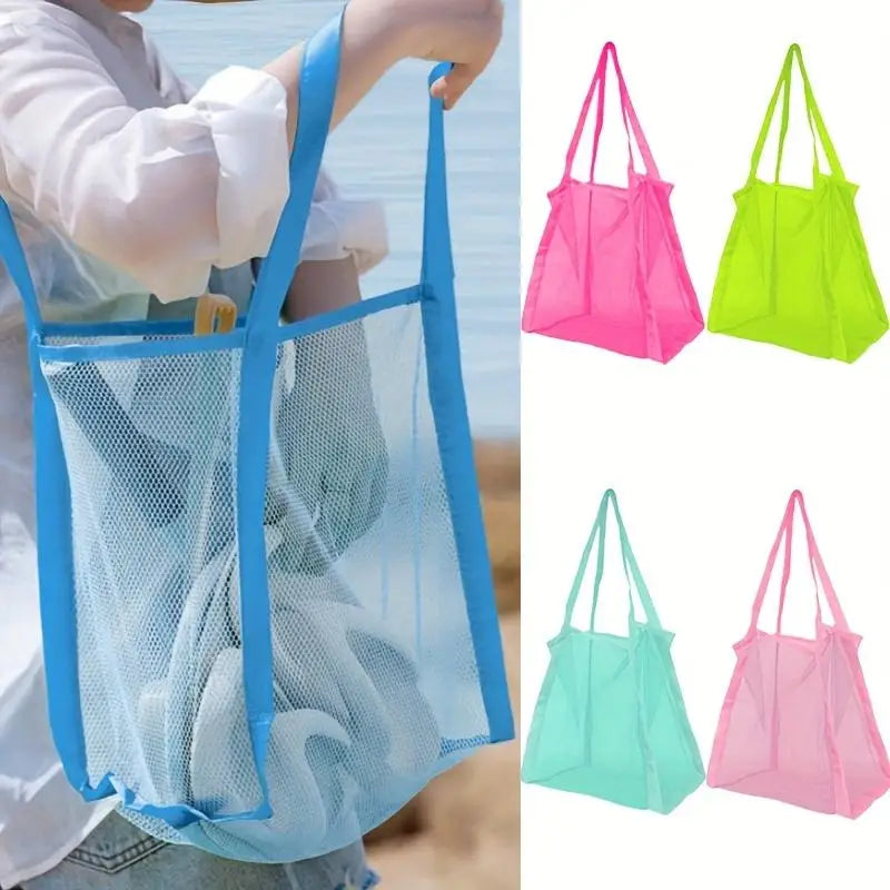 Bolso de malla para playa y natación con asas