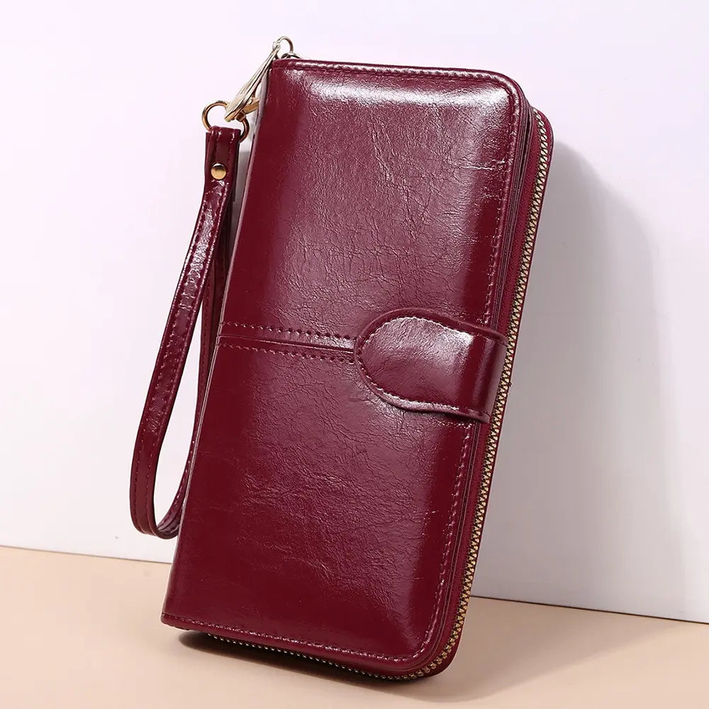 Billetera de mano de PU con espacio para celular