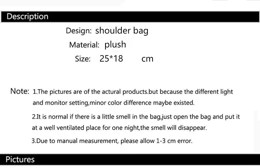 Cartera hobo de pelo sintético con forma de media luna
