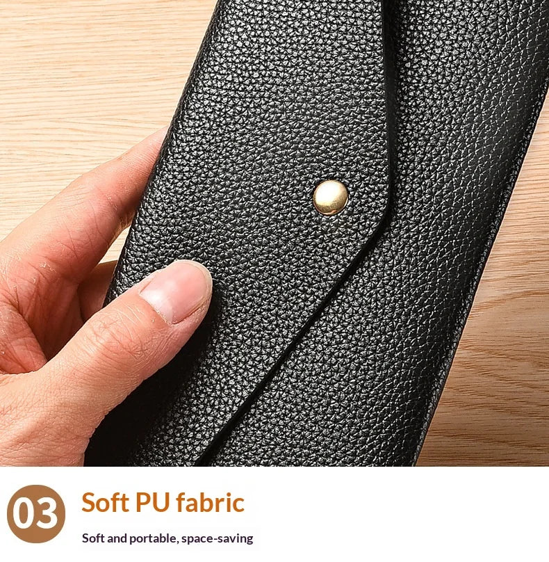 Billetera larga con solapa de estilo minimalista