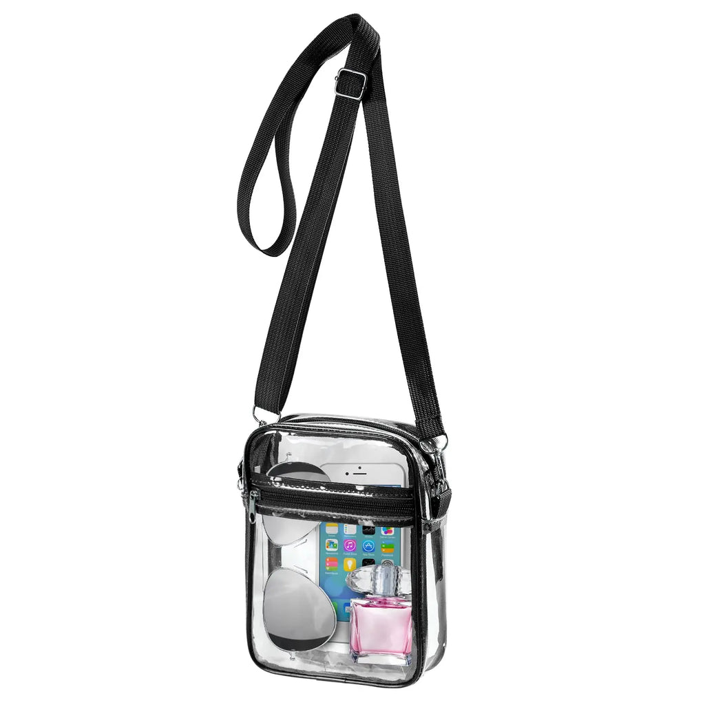 Bandolera transparente de PVC con correa regulable