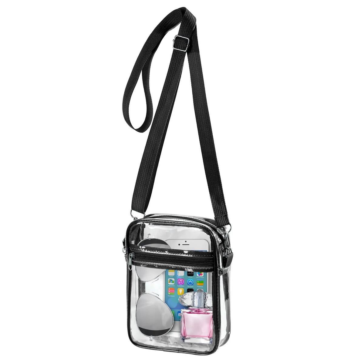 Bandolera transparente de PVC con correa regulable