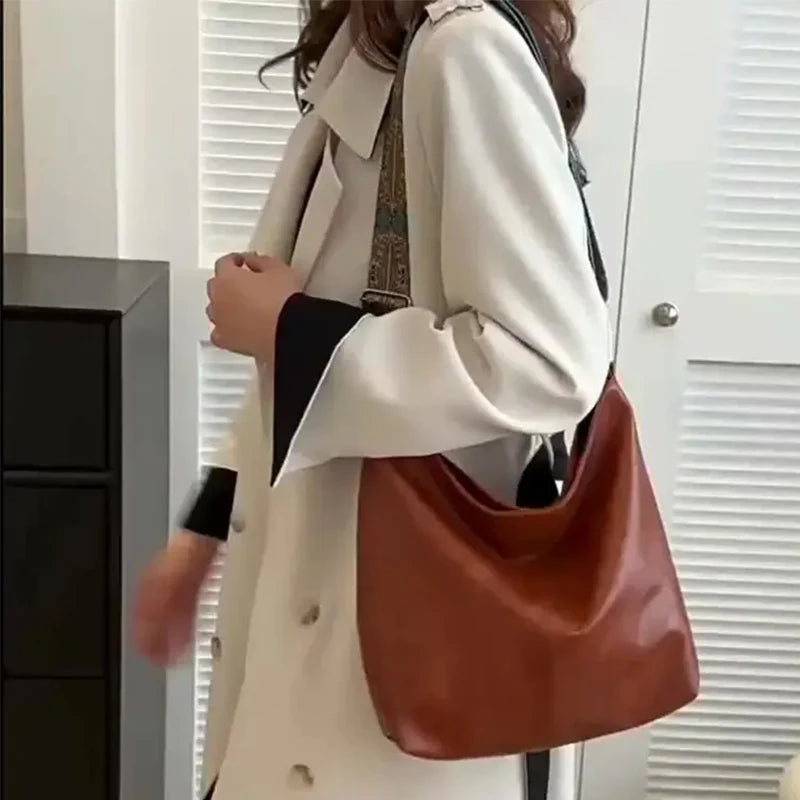 Bolso tote liso de PU con cierre superior