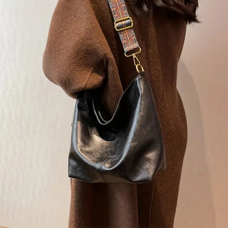 Bolso tote liso de PU con cierre superior