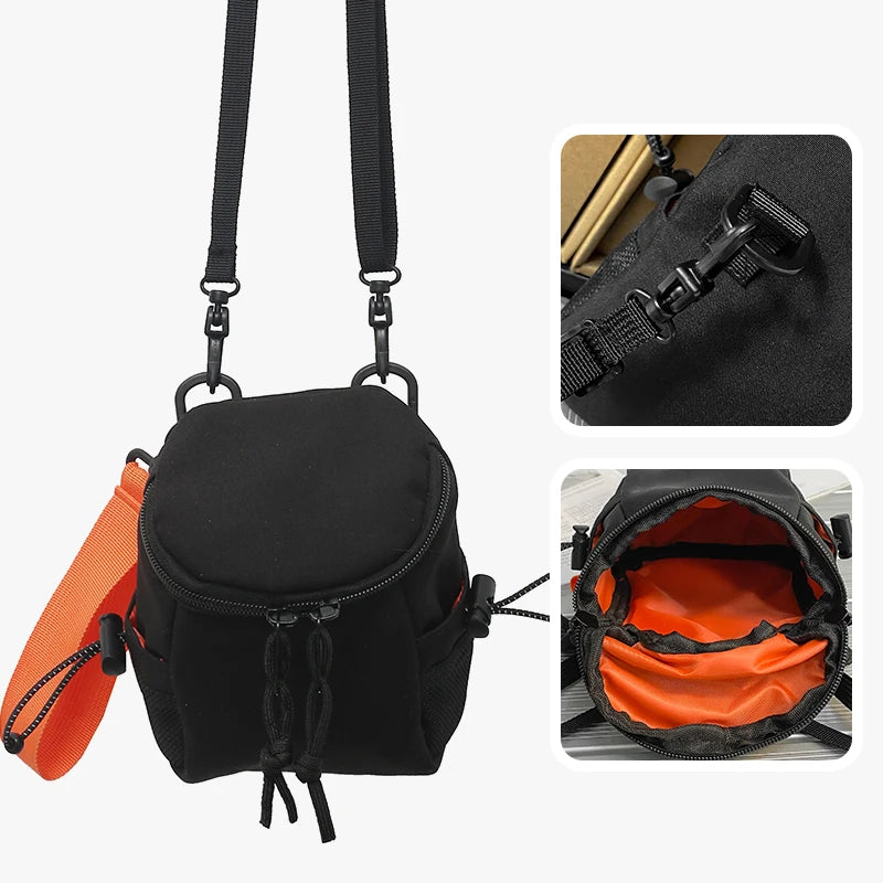 Mini bandolera de nylon con cierre para objetos pequeños