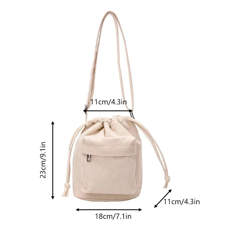 Cartera de corderoy con bolsillo interior con cierre