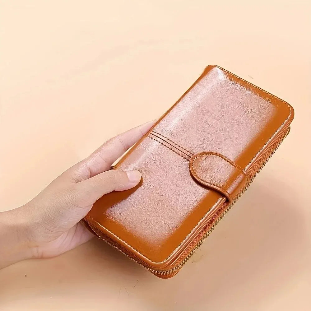 Billetera de mano de PU con espacio para celular