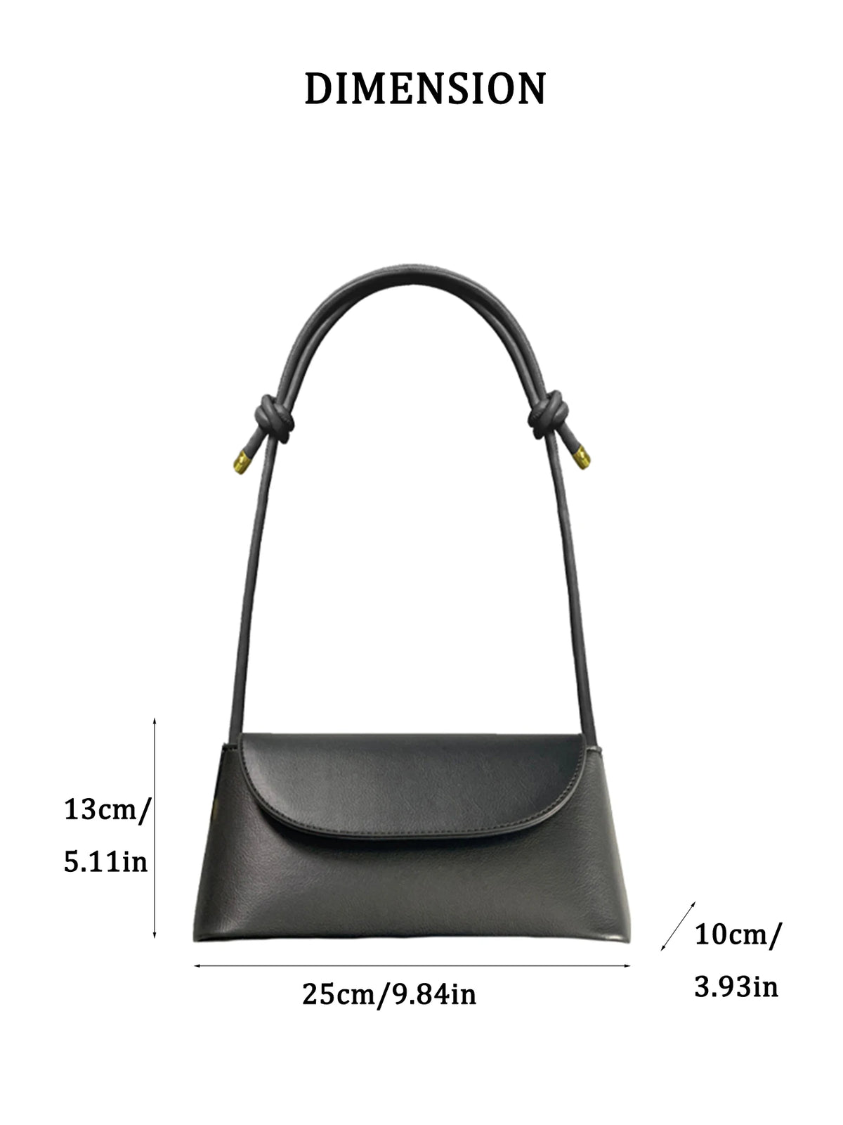 Bandolera rectangular de PU con bolsillo de solapa