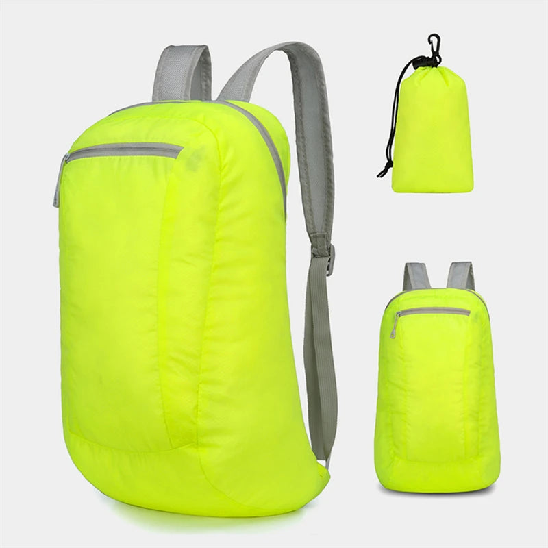 Mochila plegable de nylon con bolsa de guardado