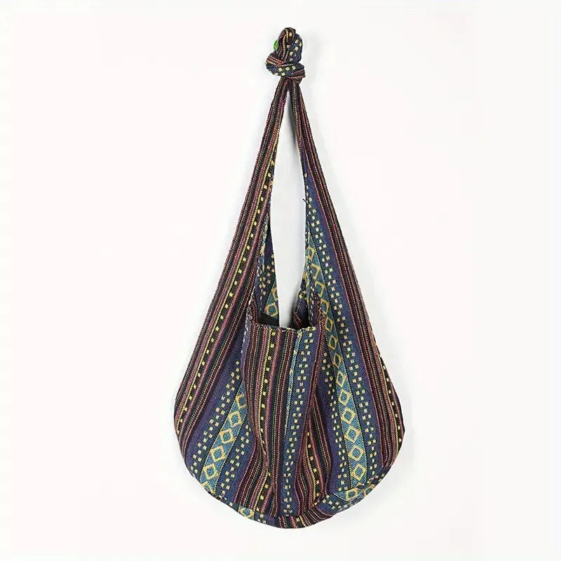 Cartera hobo de lona de estilo bohemio