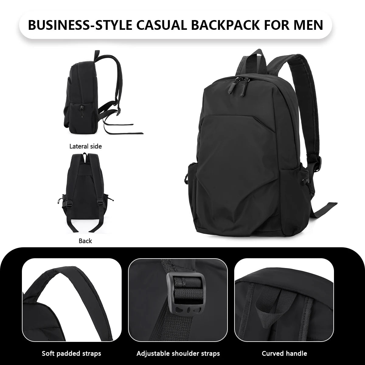 Mini mochila de nylon con bolsillo exterior