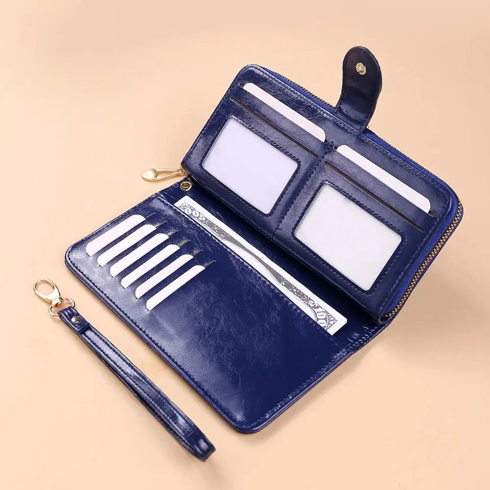 Billetera de mano de PU con espacio para celular