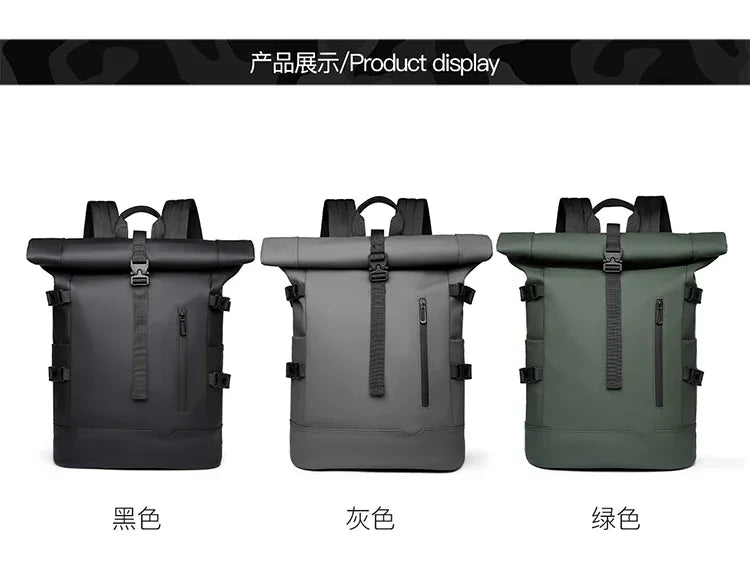 Mochila enrollable de microfibra con espacio para computadora