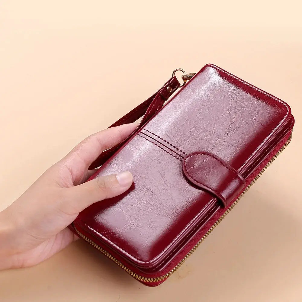 Billetera de mano de PU con espacio para celular