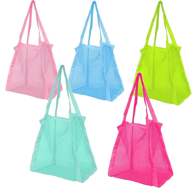 Bolso de malla para playa y natación con asas