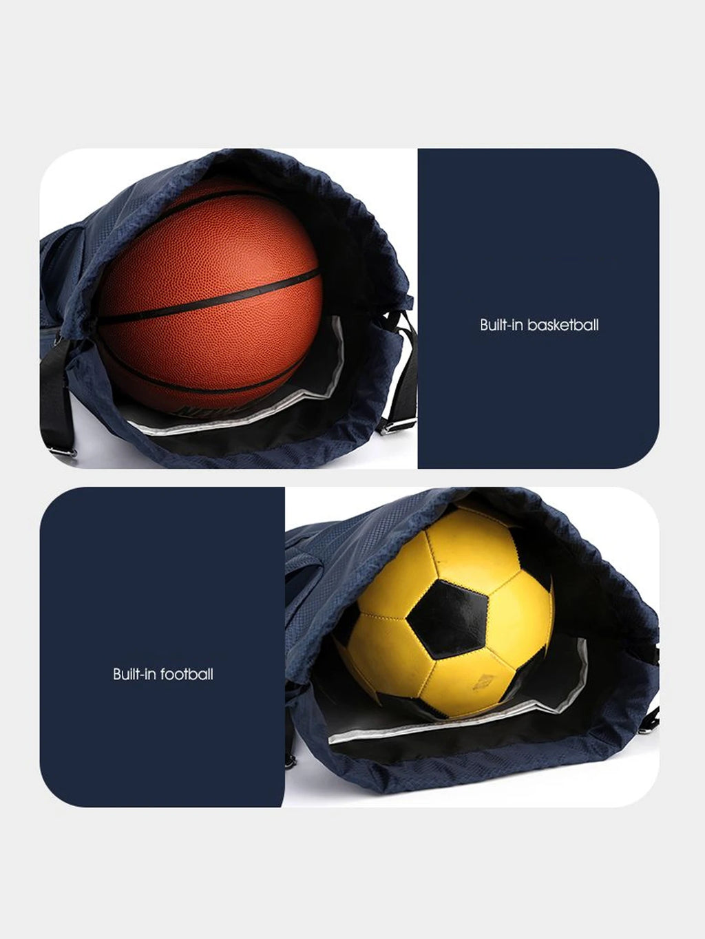 Mochila deportiva con cordón y separación húmedo-seco