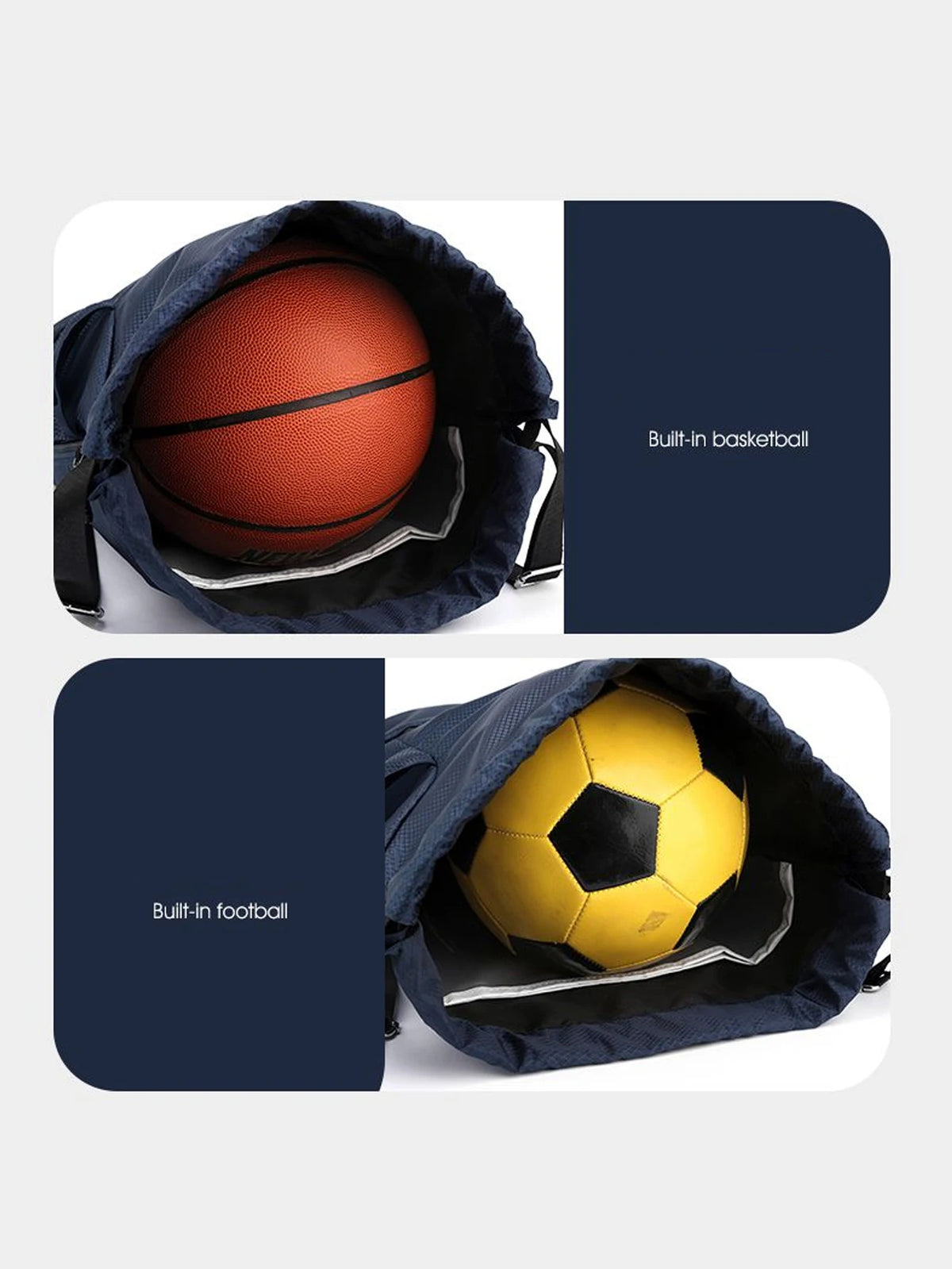 Mochila deportiva con cordón y separación húmedo-seco
