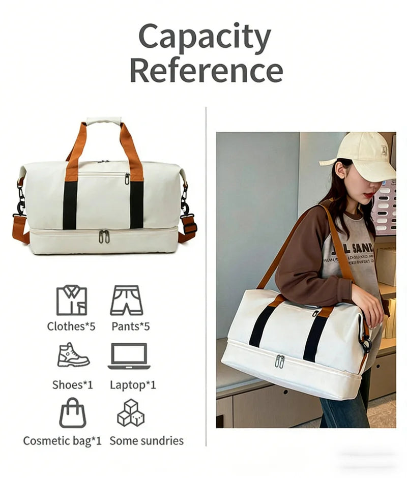 Bolso de viaje y gimnasio con compartimento para calzado