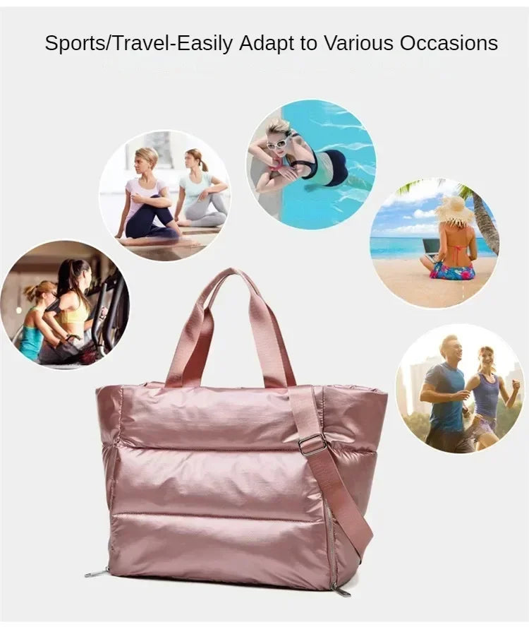 Bolso de gimnasio con bolsillo húmedo y correa desmontable