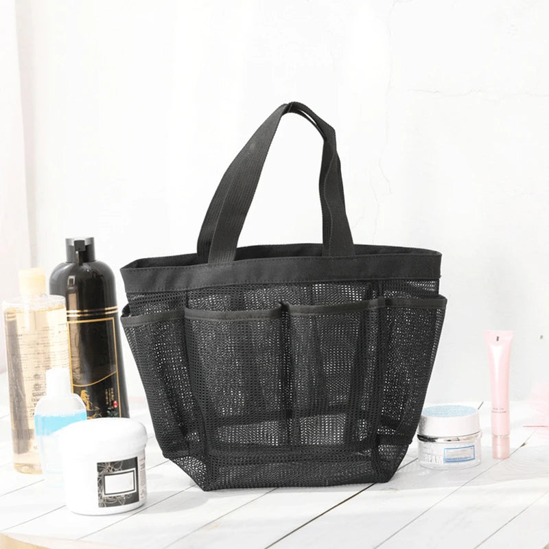 Bolso organizador de malla con ocho bolsillos