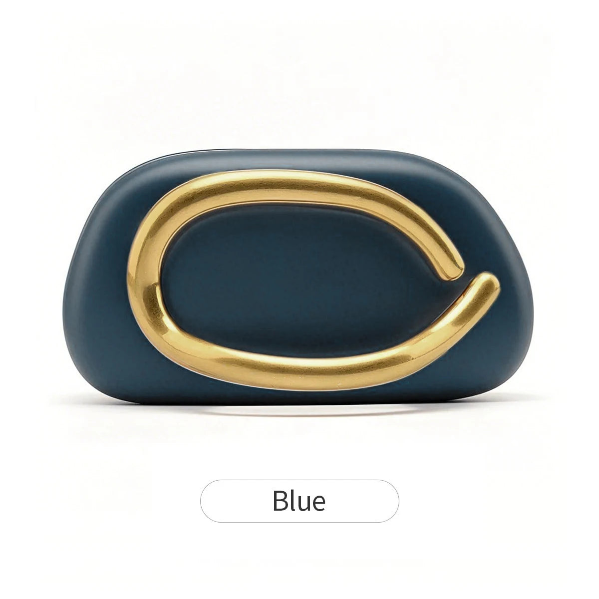 Clutch ovalado de fiesta con cadena y cierre metálico
