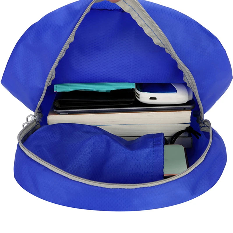 Mochila plegable de nylon con bolsa de guardado