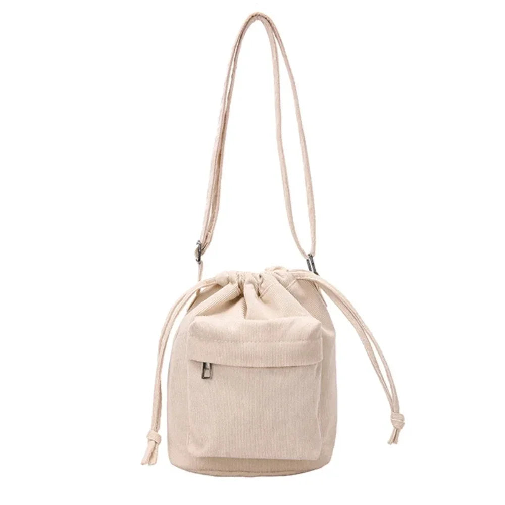 Cartera de corderoy con bolsillo interior con cierre
