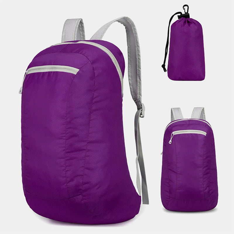 Mochila plegable de nylon con bolsa de guardado