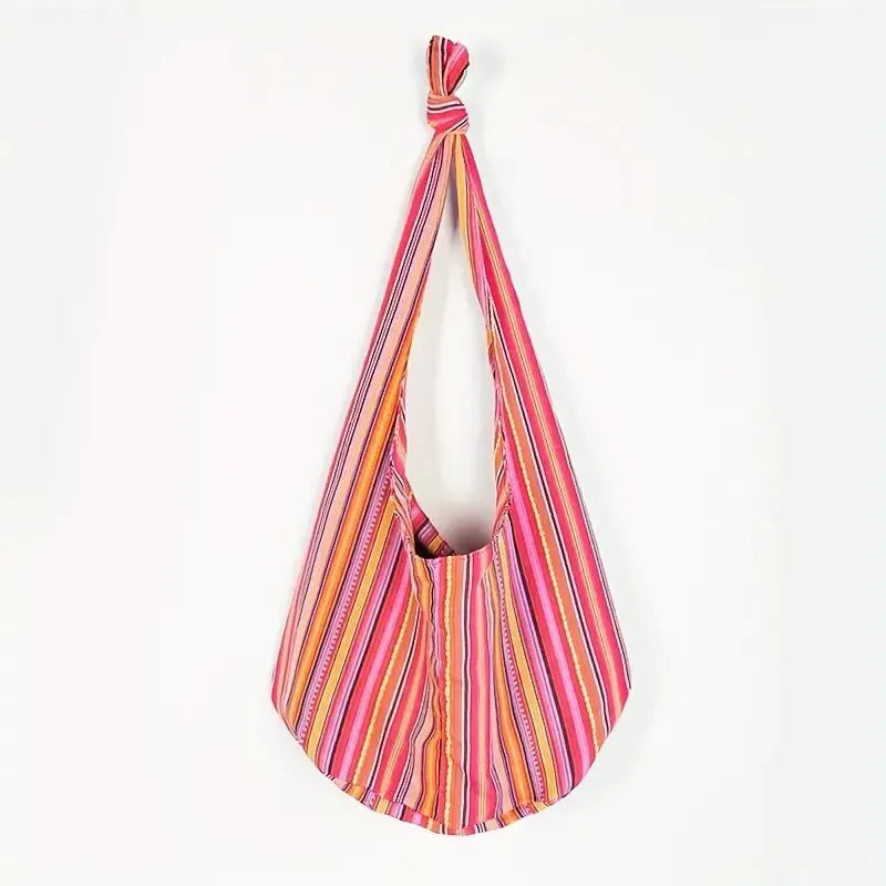Cartera hobo de lona de estilo bohemio