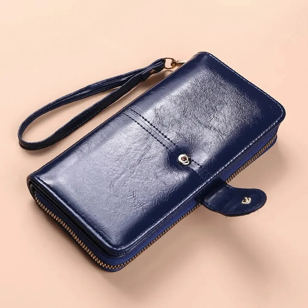 Billetera de mano de PU con espacio para celular