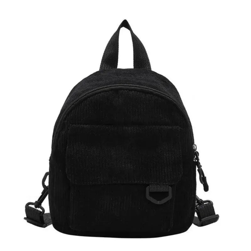 Mini mochila de corderoy con correa regulable