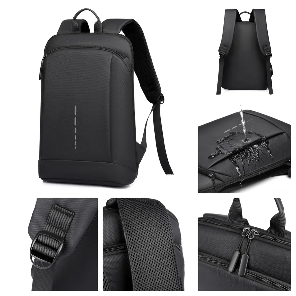 Mochila para notebook de PU con detalle reflectante