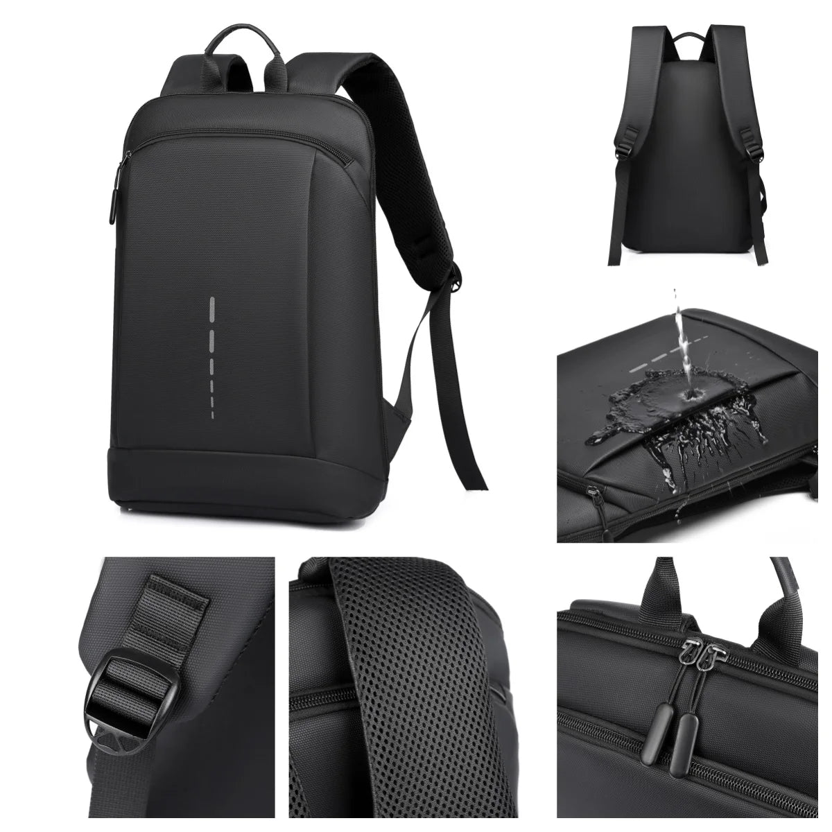 Mochila para notebook de PU con detalle reflectante