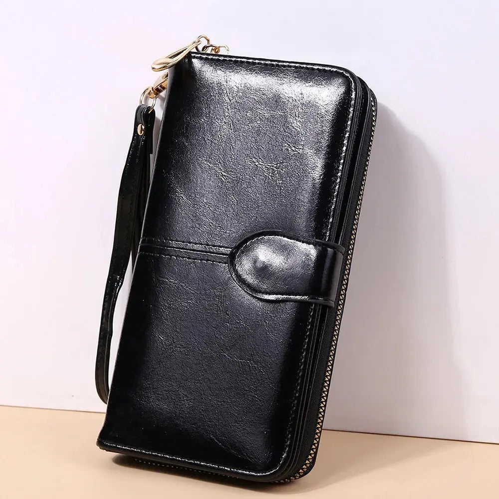 Billetera de mano de PU con espacio para celular