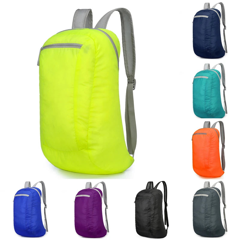Mochila plegable de nylon con bolsa de guardado