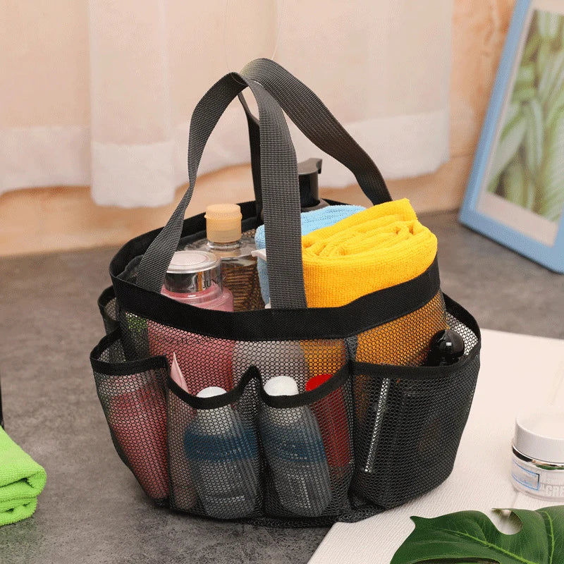 Bolso organizador de malla con ocho bolsillos