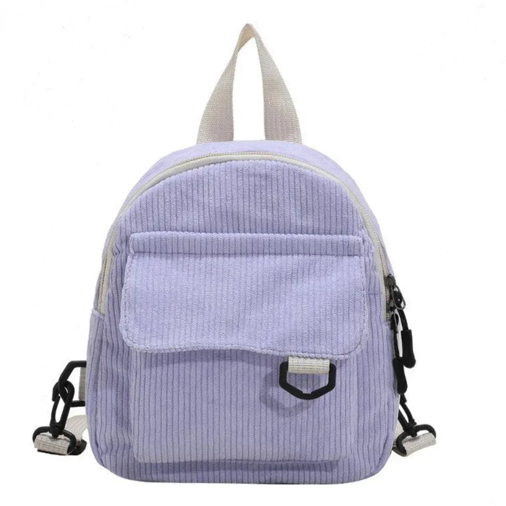 Mini mochila de corderoy con correa regulable
