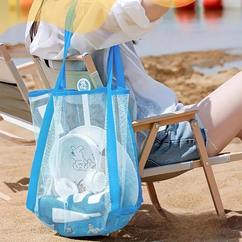 Bolso de malla para playa y natación con asas