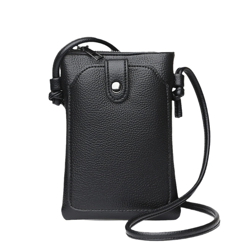 Bandolera portacelular de PU con bolsillo interior