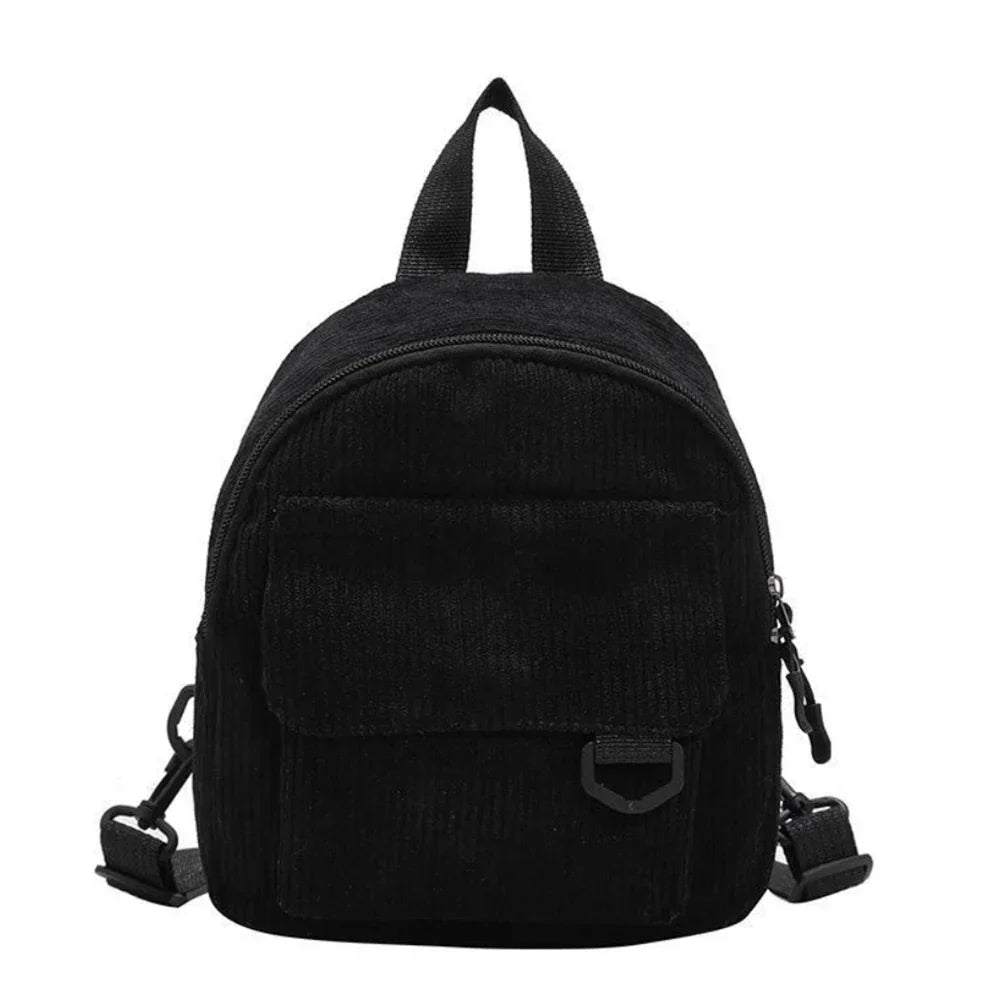 Mini mochila de corderoy con correa regulable