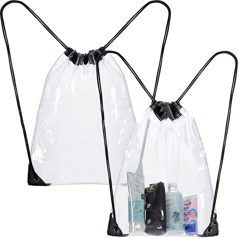 Mochila transparente con cierre de cordón