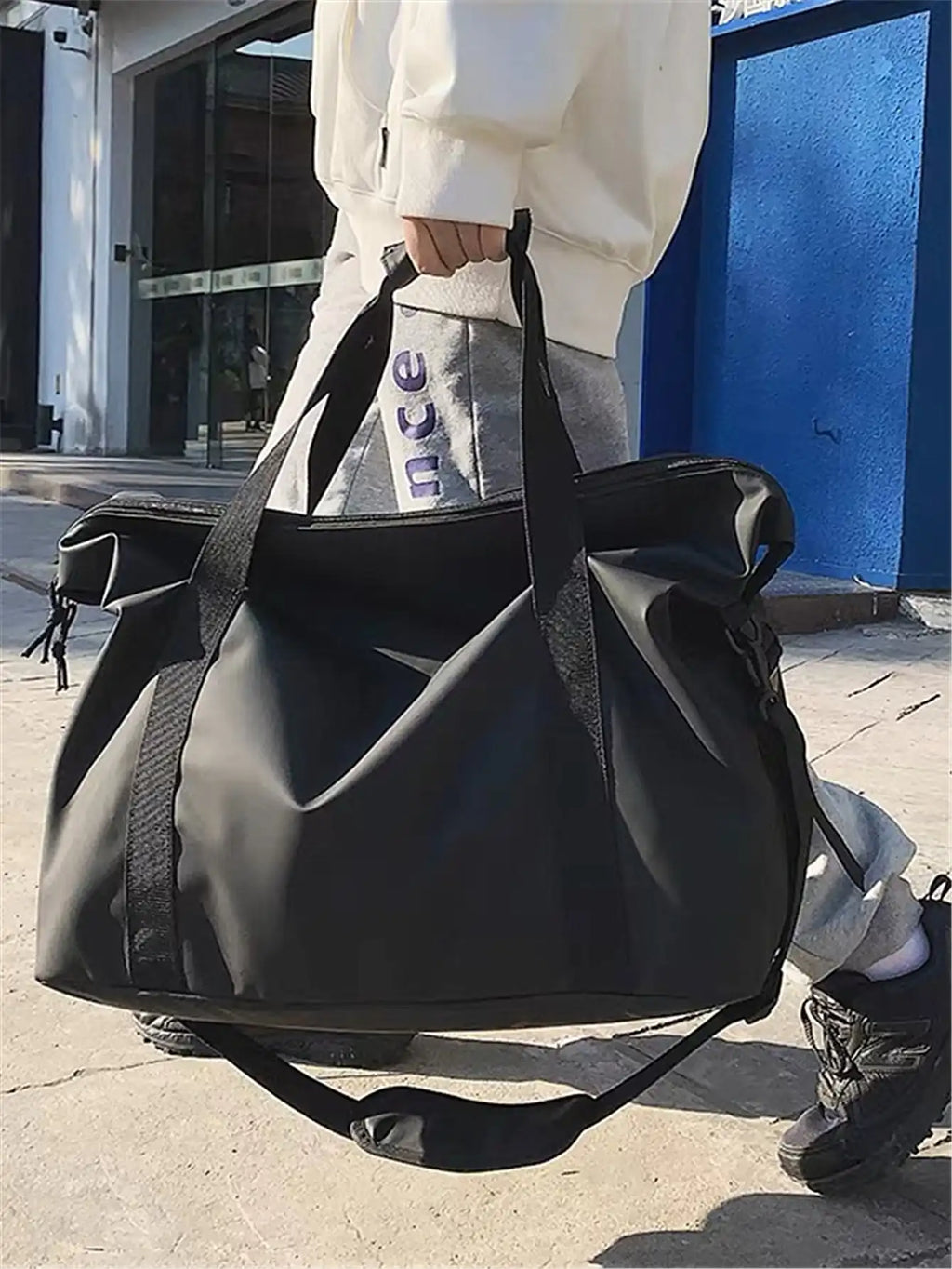Bolso de fin de semana de nylon con correa cruzada