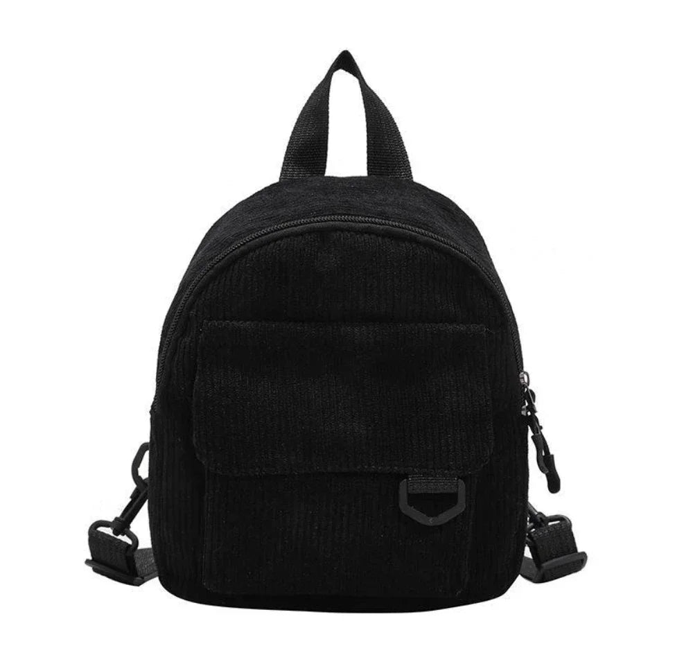 Mini mochila de corderoy con correa regulable