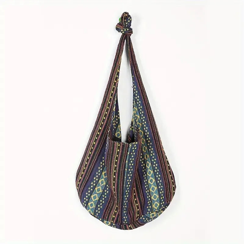 Cartera hobo de lona de estilo bohemio