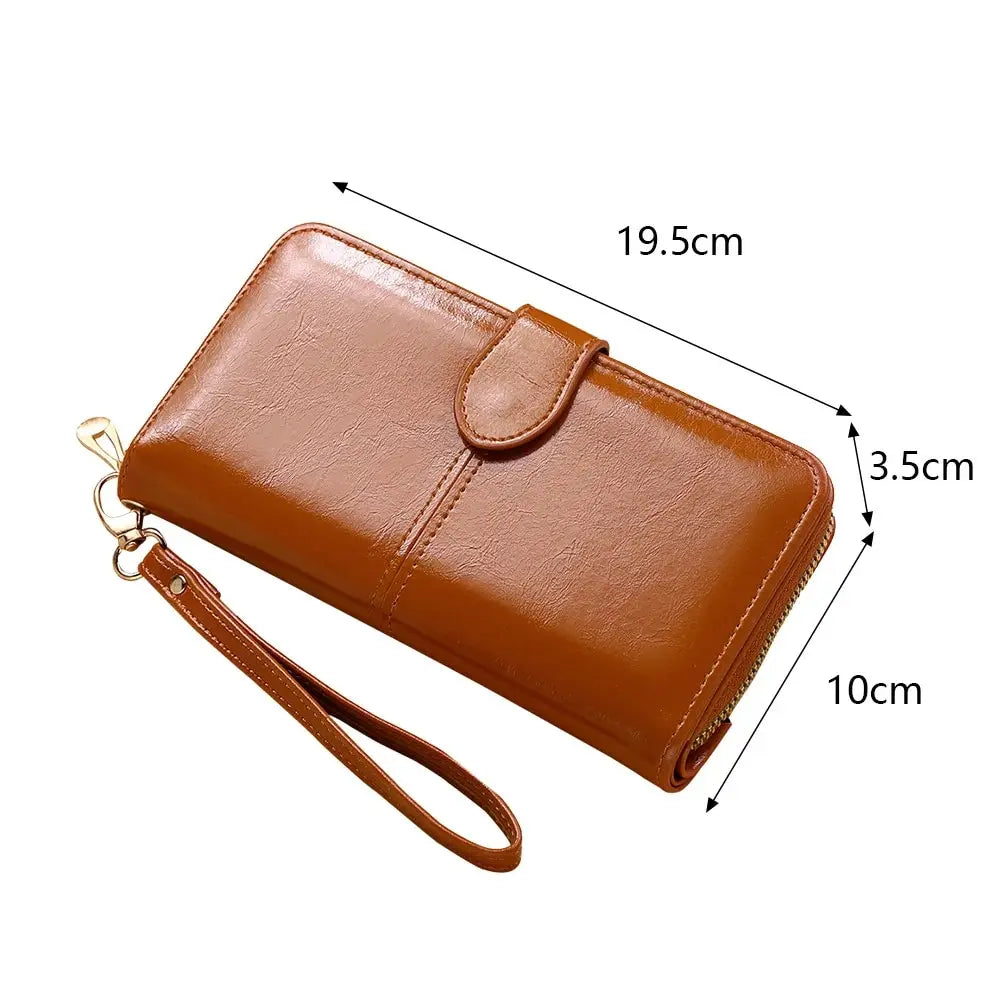 Billetera de mano de PU con espacio para celular