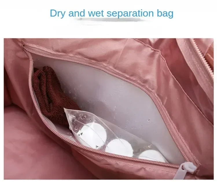 Bolso de gimnasio con bolsillo húmedo y correa desmontable